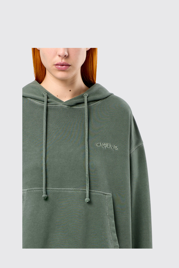 Hoodie Grüner Kapuzenpullover aus Baumwolle