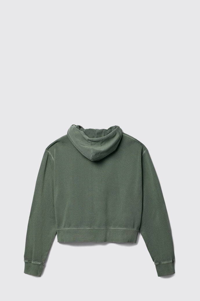 Back view of Hoodie Green Cotton Hoodie