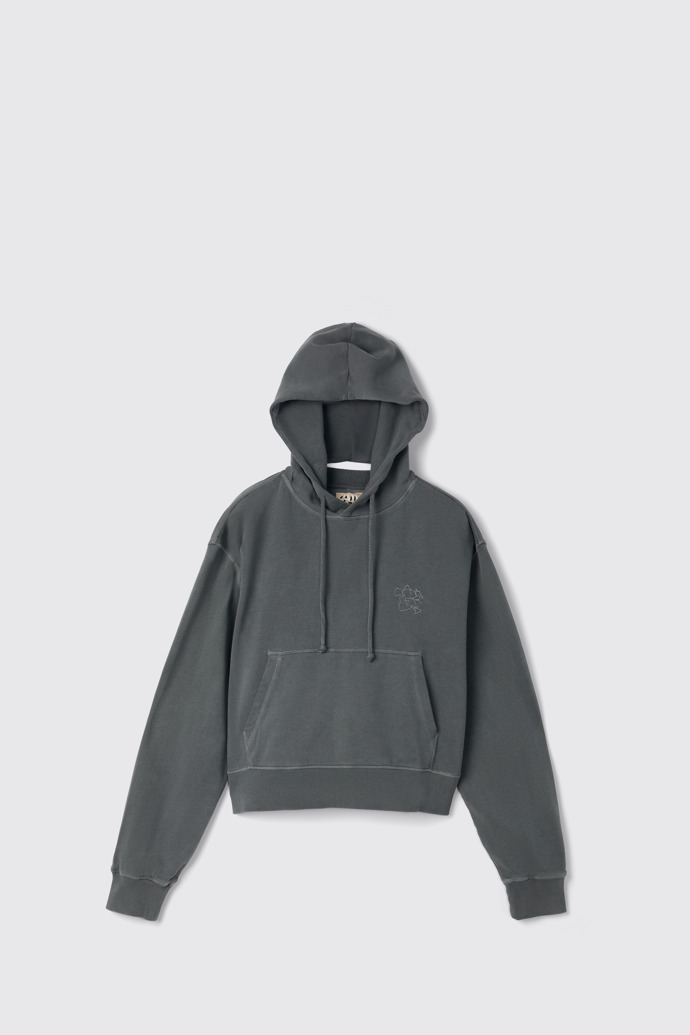 Side view of Hoodie Gray Cotton Hoodie