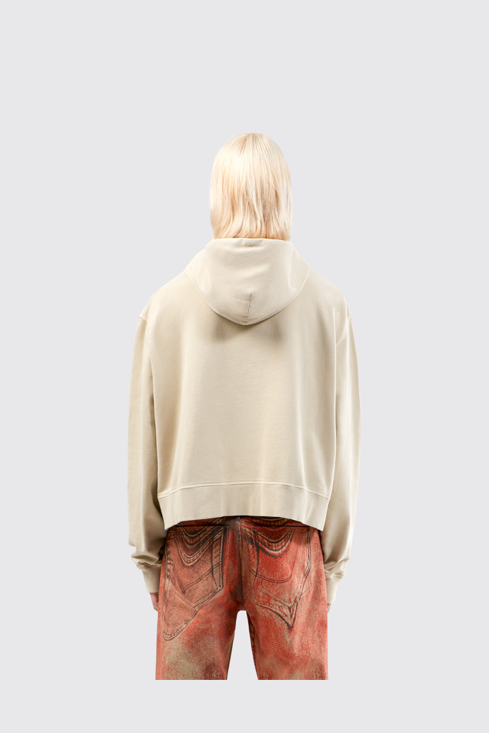 Hoodie Felpa beige in cotone organico