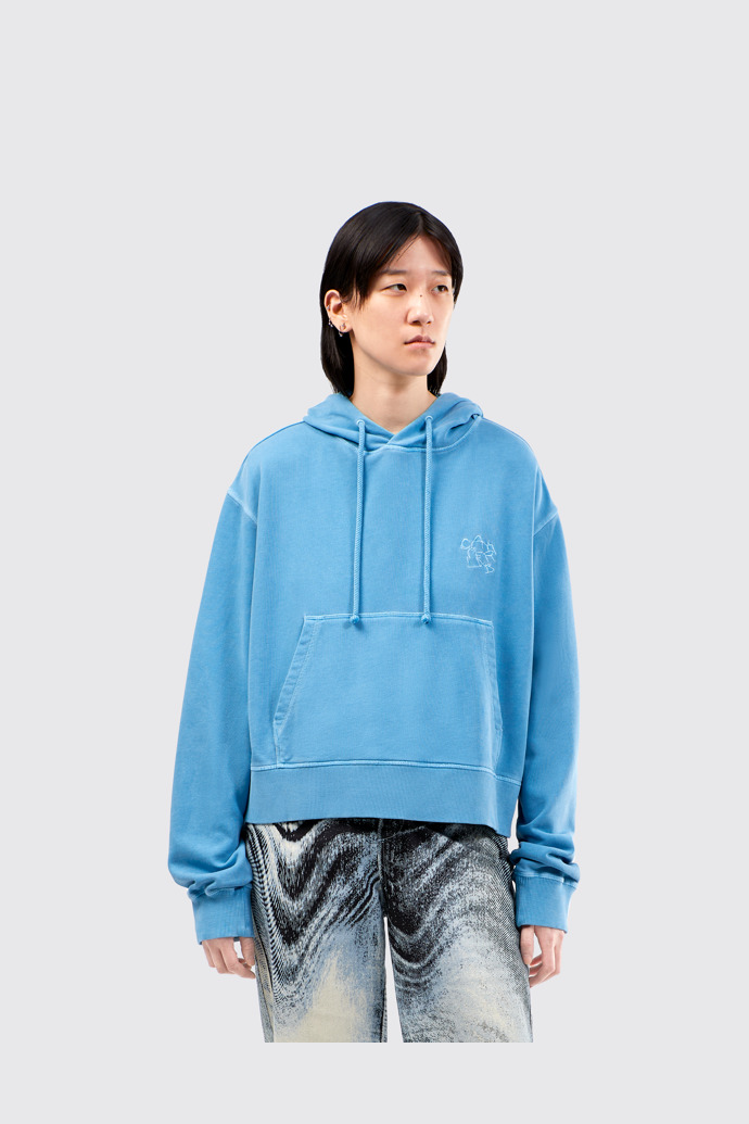 Hoodie Blue Organic Cotton Hoodie