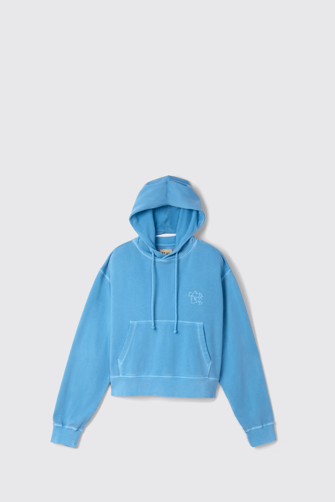 Side view of Hoodie Blue Organic Cotton Hoodie