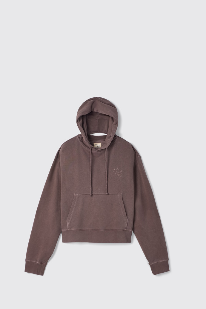 Hoodie Sudadera marrón de algodón orgánico con capucha