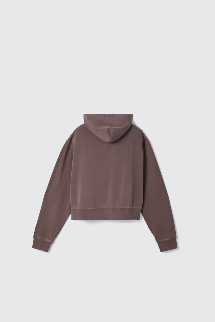 Hoodie Sweat à capuche en coton biologique couleur marron poudré