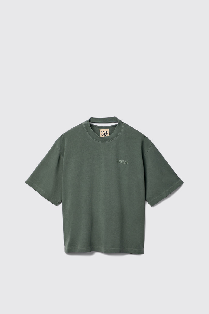 Side view of T-Shirt Green Cotton T-shirt