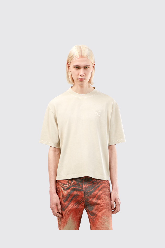 T-Shirt T-shirt beige in cotone organico