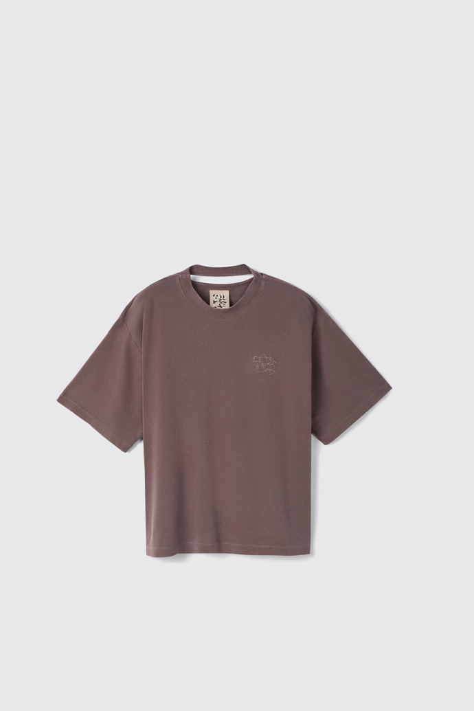 T-Shirt T-shirt en coton biologique marron poudré