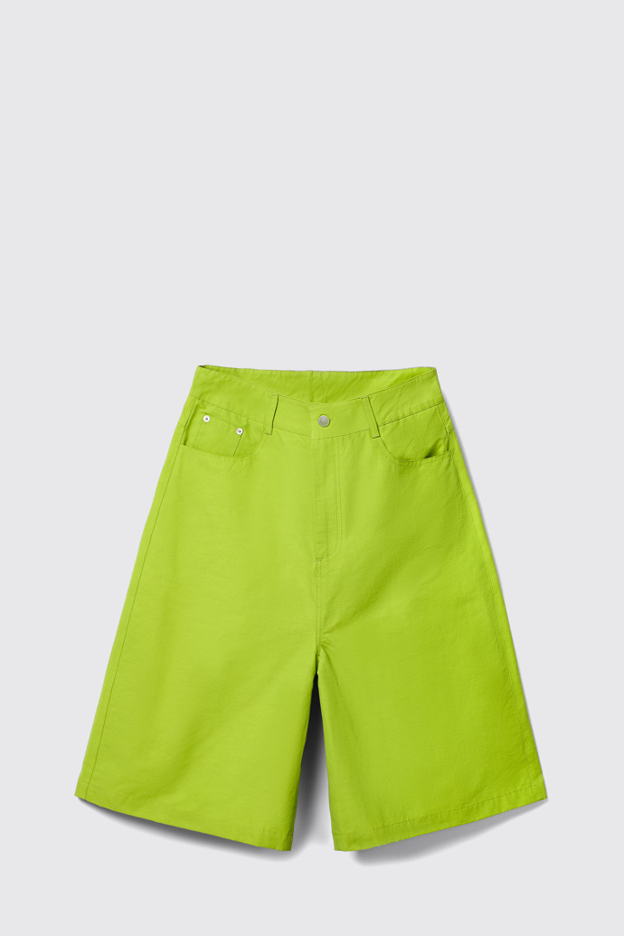 Side view of Tech Shorts Green Cotton/Nylon Shorts