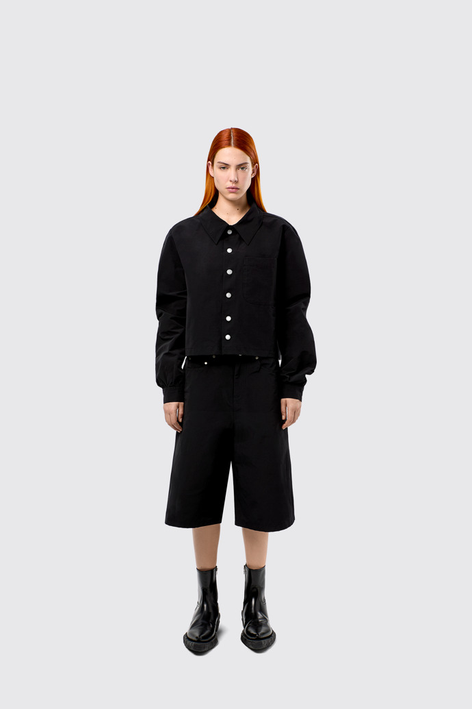 Tech Shirt Black Cotton/Nylon Shirt