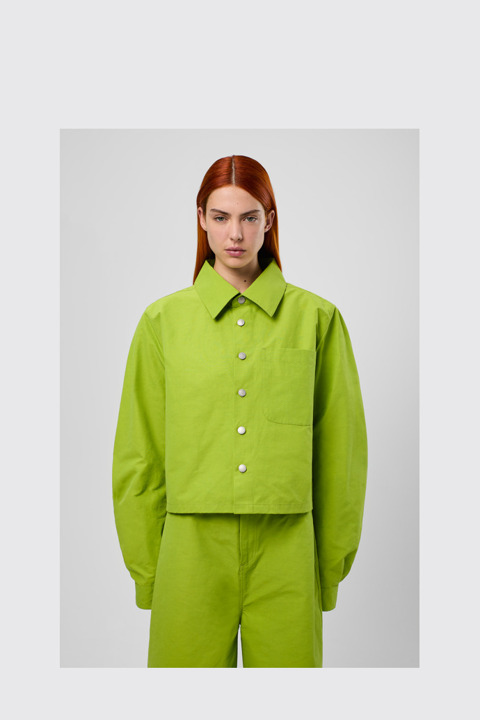 Tech Shirt Green Cotton/Nylon Shirt