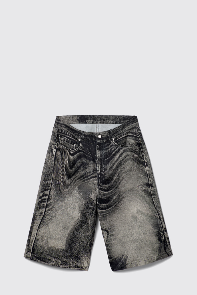 Denim Shorts Pantaloncini in denim grigio-nero