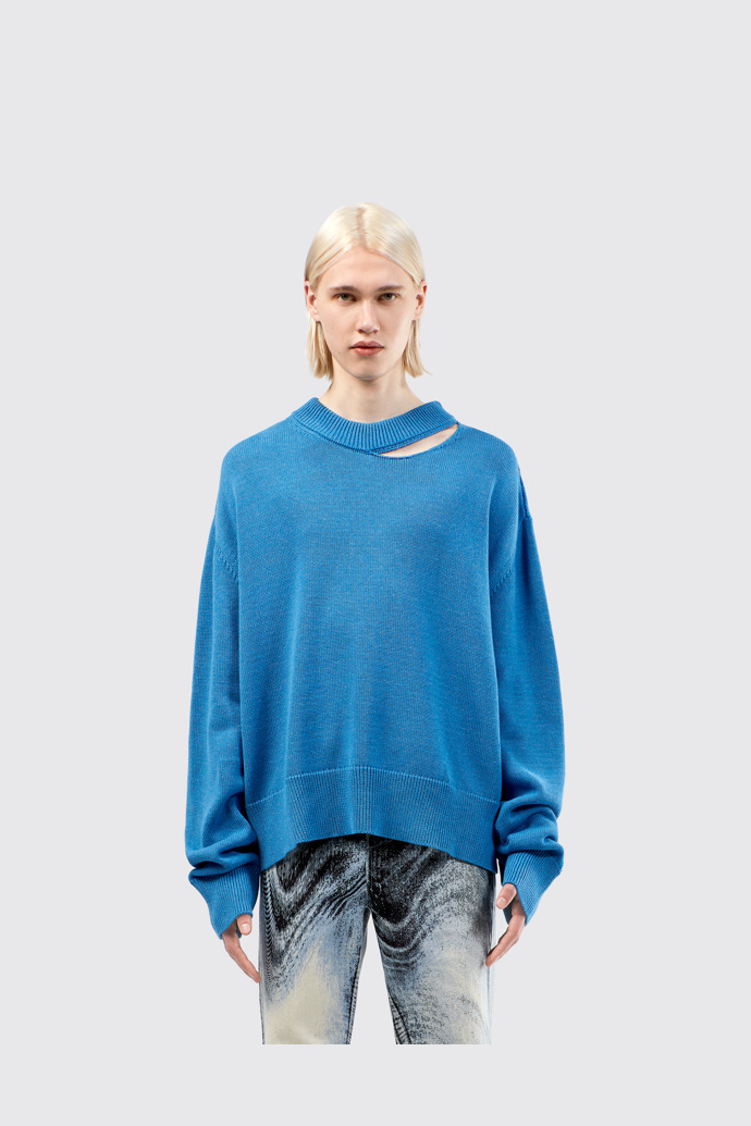 Melange Knit Sweater Blue Melange Knit Sweater