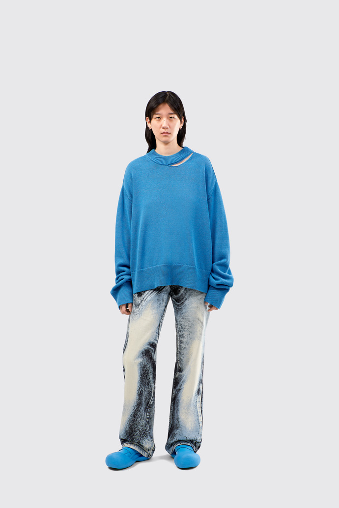 Melange Knit Sweater Blue Melange Knit Sweater