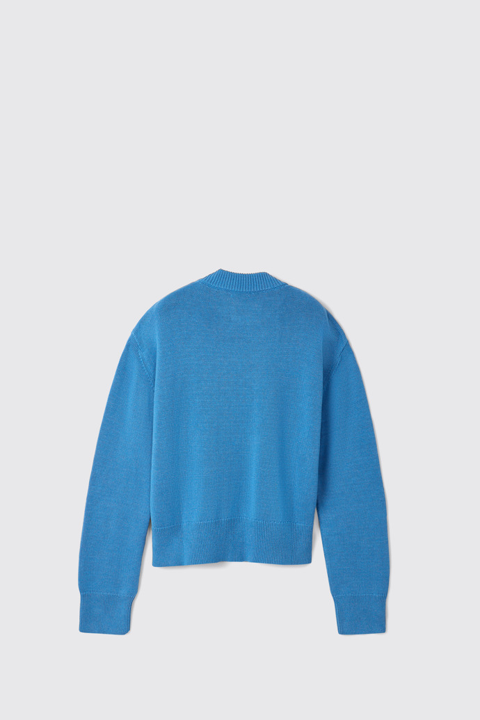 Melange Knit Sweater Gemêleerde blauwe gebreide trui