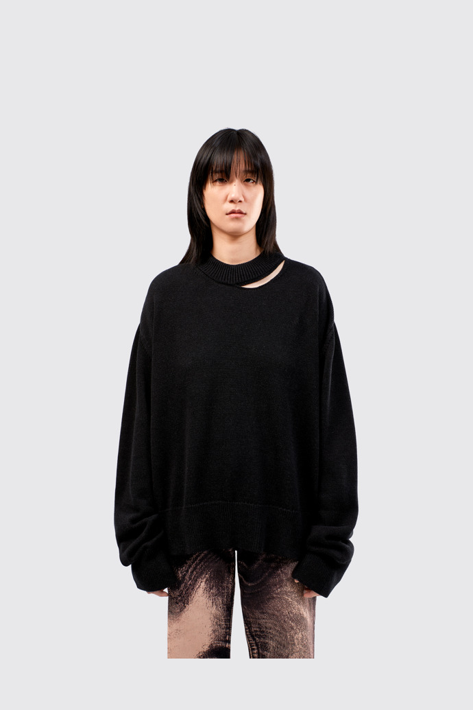 Melange Knit Sweater Black Melange Knit Sweater