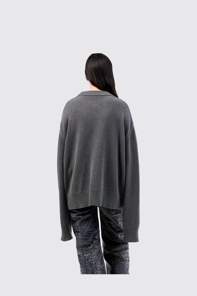 Melange Knit Sweater Gray Melange Knit Sweater