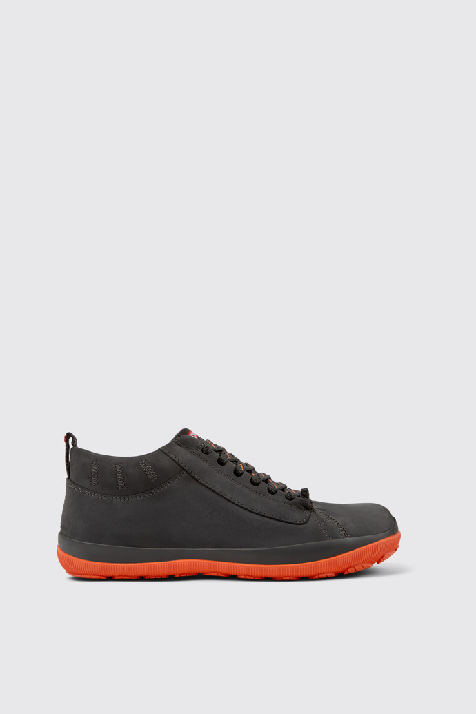 Side view of Peu Pista Gray nubuck shoes for men