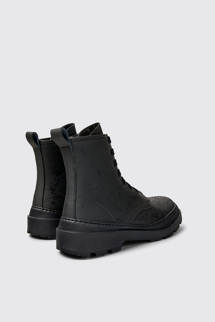 Back view of Brutus Trek Gray-black medium boots for men