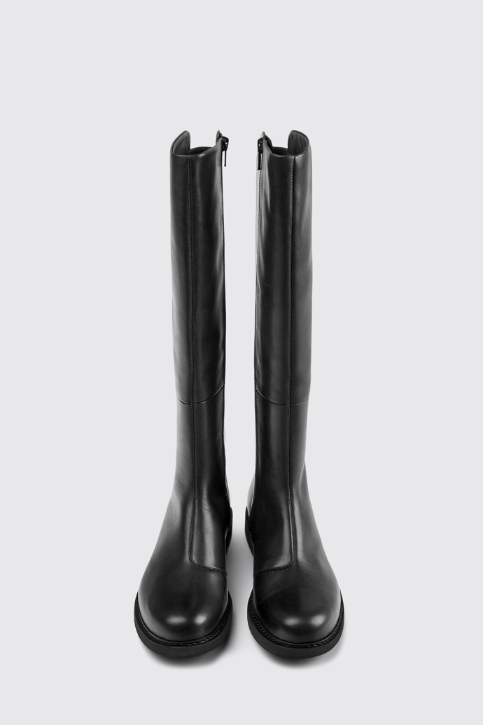 Neuman Bottes hautes en cuir et textile noir pour femme