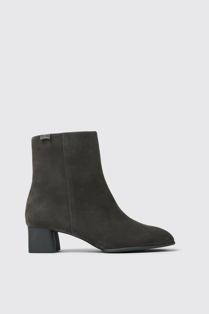 Side view of Katie Gray nubuck ankle boots