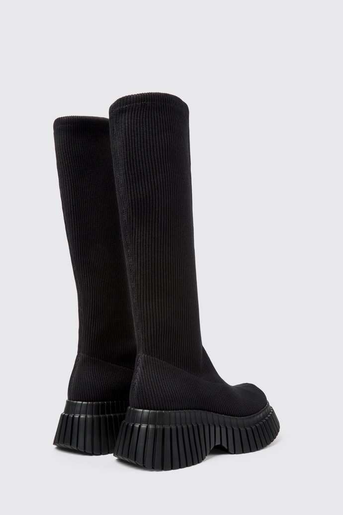 Back view of BCN TENCEL® Black textile boots for women