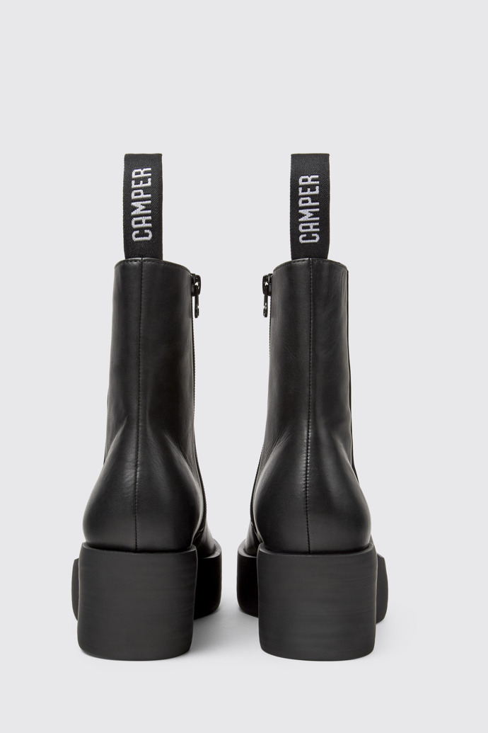 Back view of Billie Black leather boots for women