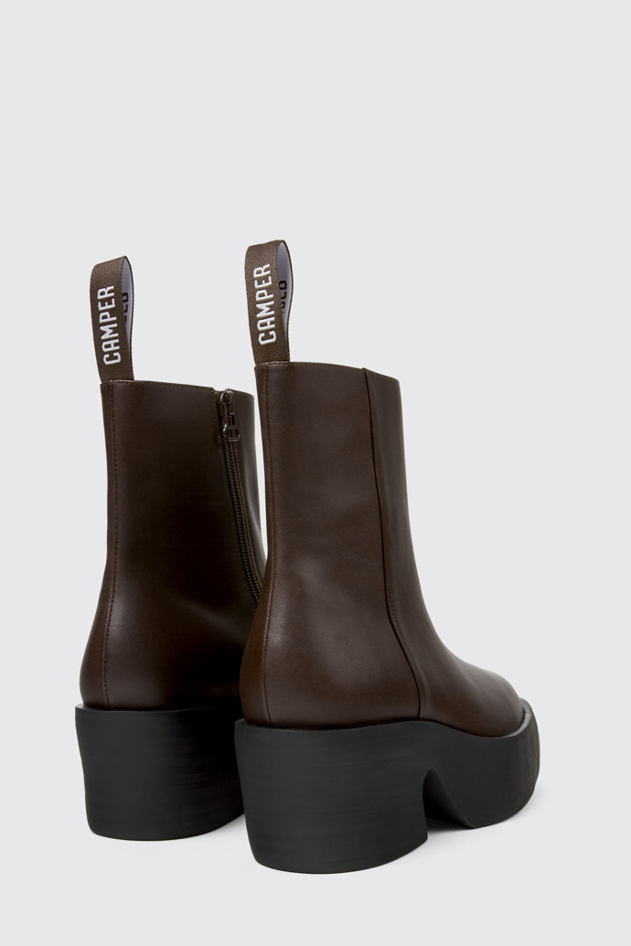 Back view of Billie Brown leather boots for women