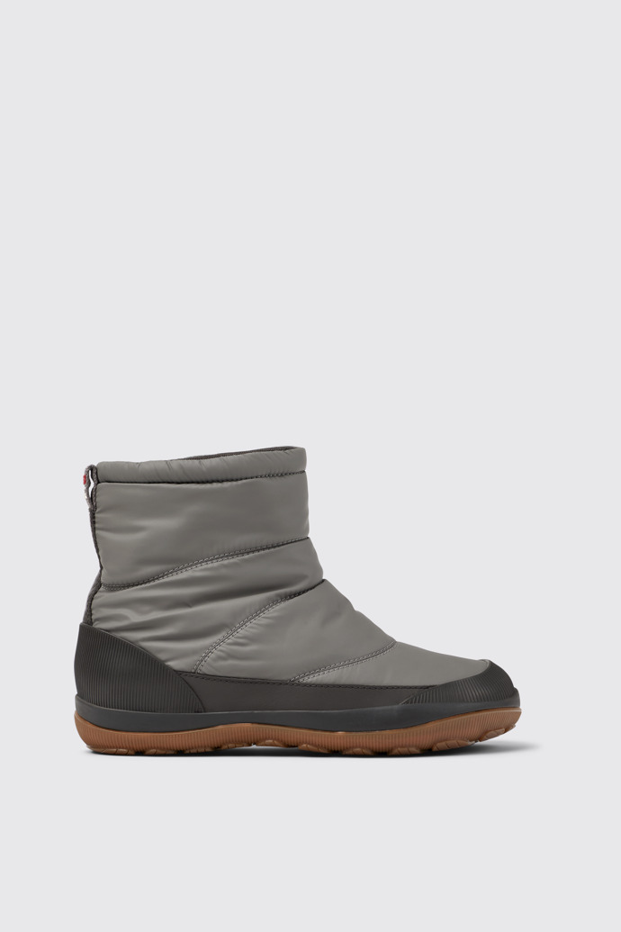 Side view of Peu Pista Gray Textile and Leather Boots for Women