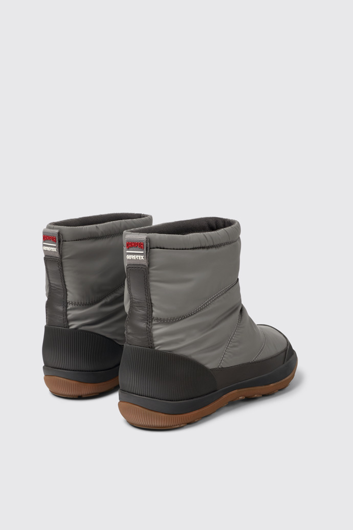 Back view of Peu Pista Gray Textile and Leather Boots for Women