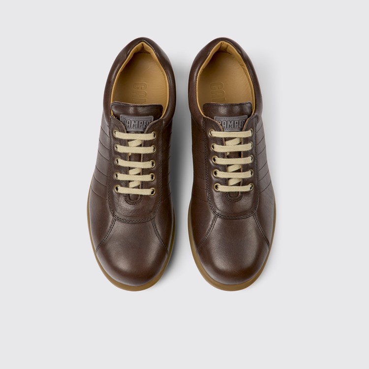 Overhead view of Pelotas Iconic brown shoe for men