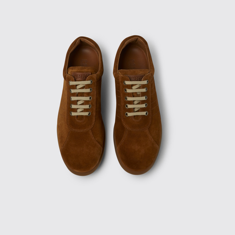 Overhead view of Pelotas Iconic light brown shoe for men