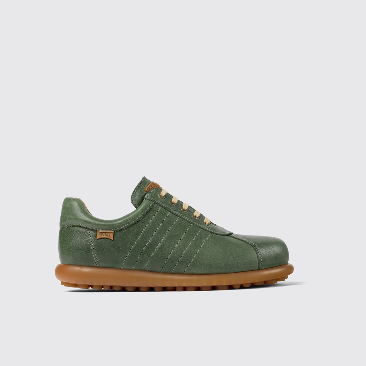 Side view of Pelotas Green vegetable tanned leather shoes for men