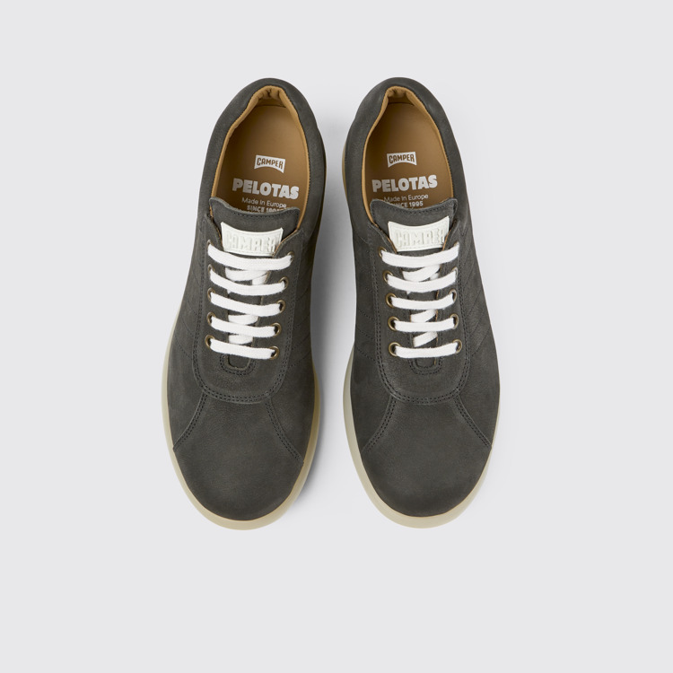 Overhead view of Pelotas Gray Nubuck Oxford Sneaker for Men