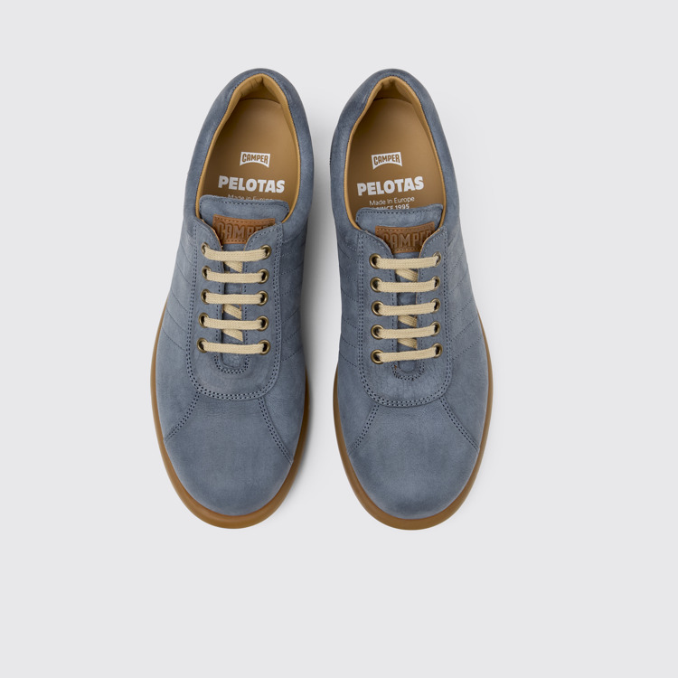 Pelotas Baskets Oxford en nubuck bleu pour homme