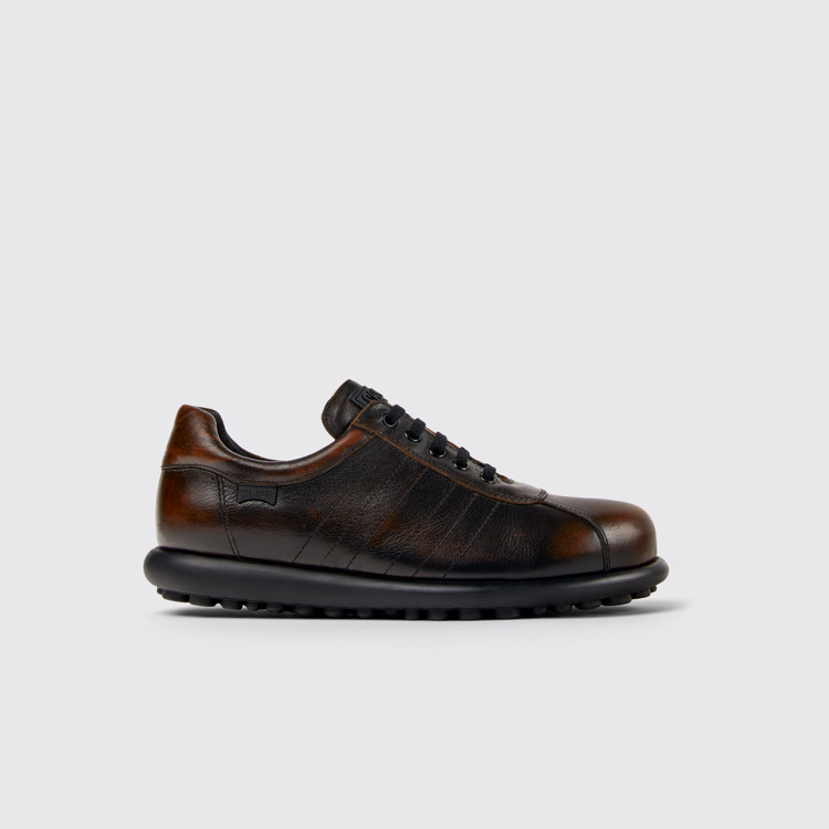 Side view of Pelotas Black-brown leather shoes for men