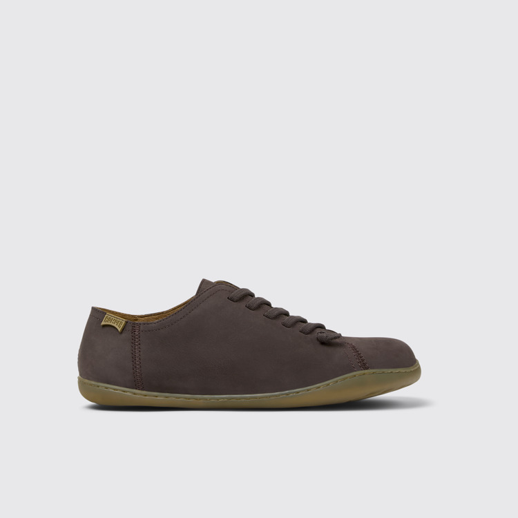 Side view of Peu Brown Nubuck Shoes for Men.