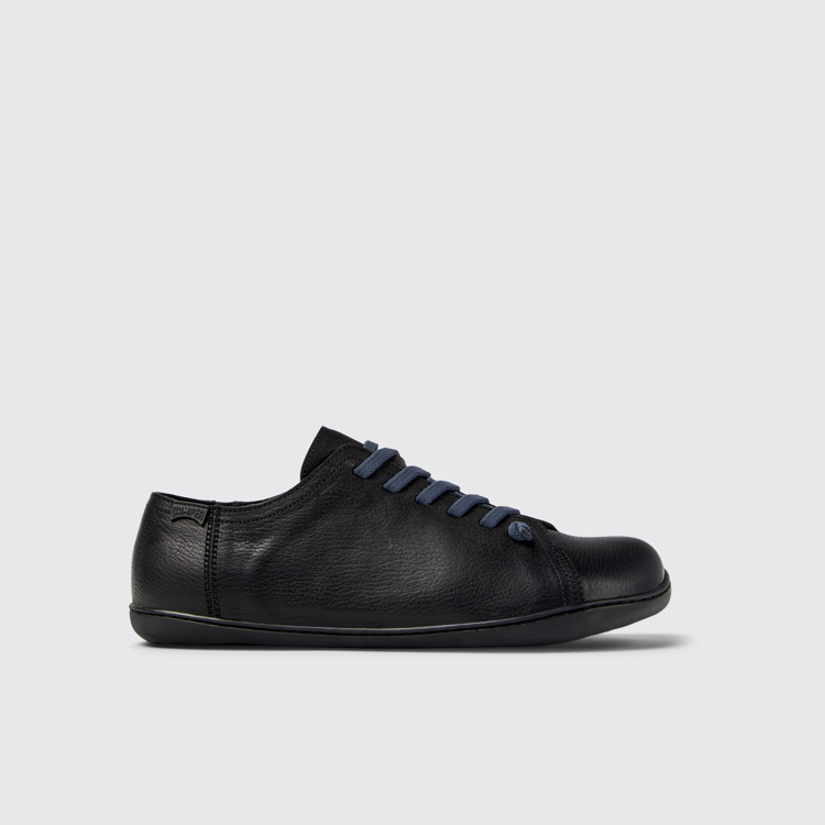 Side view of Peu Black Vegetable Tanned Leather Shoes for Men.