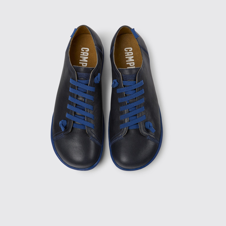 Overhead view of Peu Blue leather shoes for men