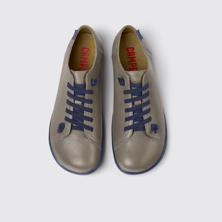 Overhead view of Peu Gray leather shoes for men