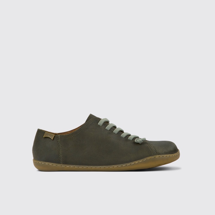 Side view of Peu Green-gray nubuck shoes for men