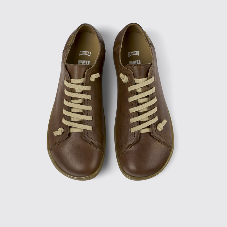 มุมมองด้านบนของ Peu Brown Leather Men's Shoe.