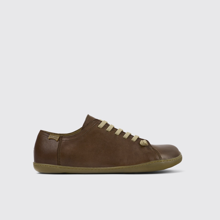 มุมมองด้านข้างของ Peu Brown Leather Men's Shoe.