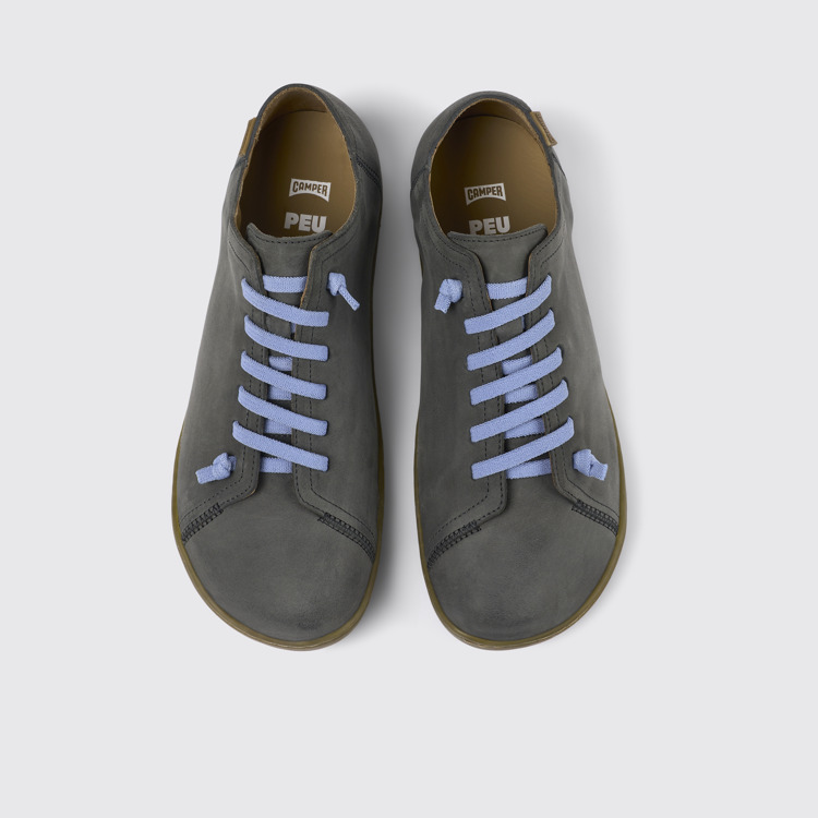 Overhead view of Peu Gray Nubuck Shoes for Men