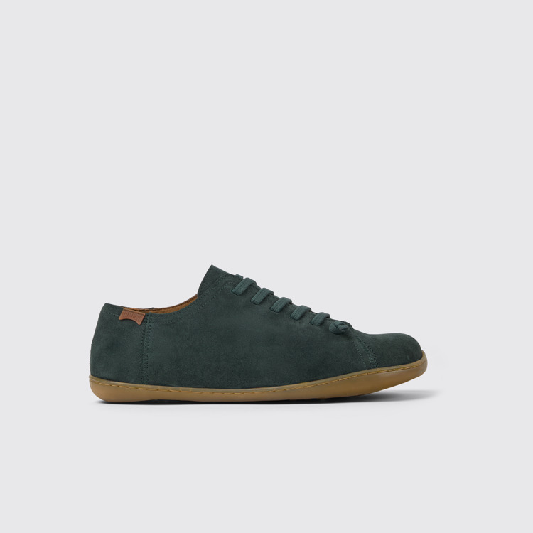 Side view of Peu Green nubuck shoes for men