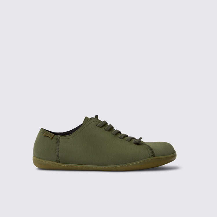 Side view of Peu Green Nubuck Shoes for Men.