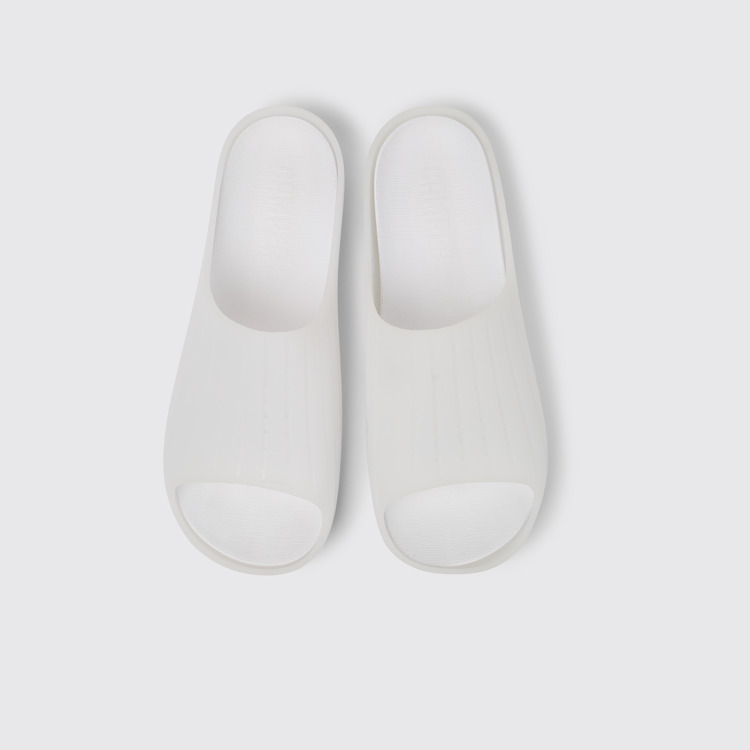 Overhead view of Wabi White monomaterial sandals for men