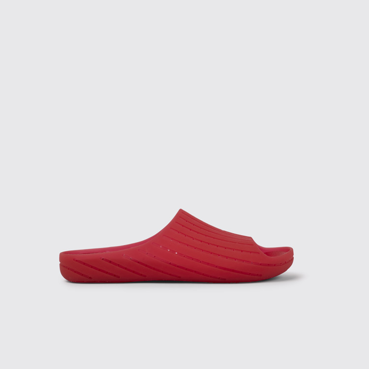 Side view of Wabi Red monomaterial sandals for men