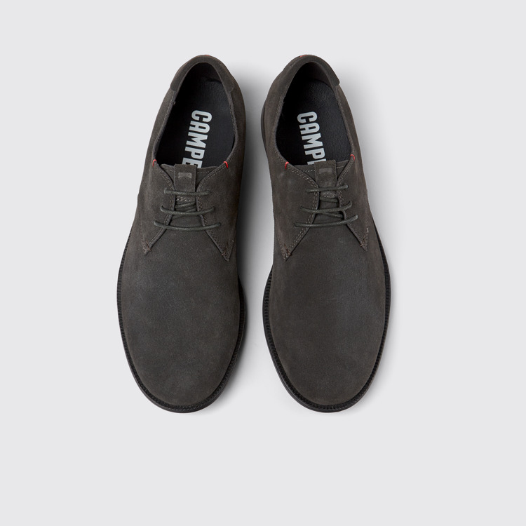 Overhead view of Mil Brown-gray nubuck shoes for men