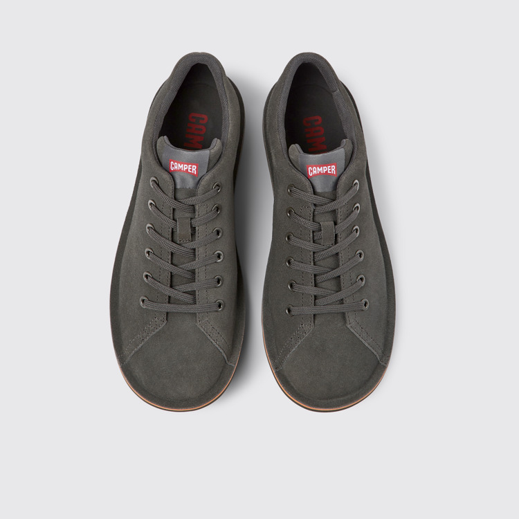 Overhead view of Beetle Dark gray nubuck shoes for men