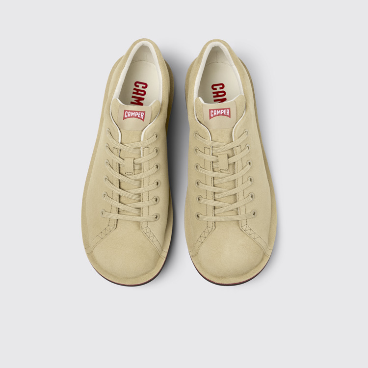 Overhead view of Beetle Beige Leather Shoe for Men